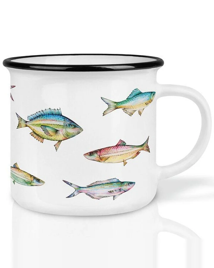 LIGARTI Keramiktasse – Buntfischschwarm