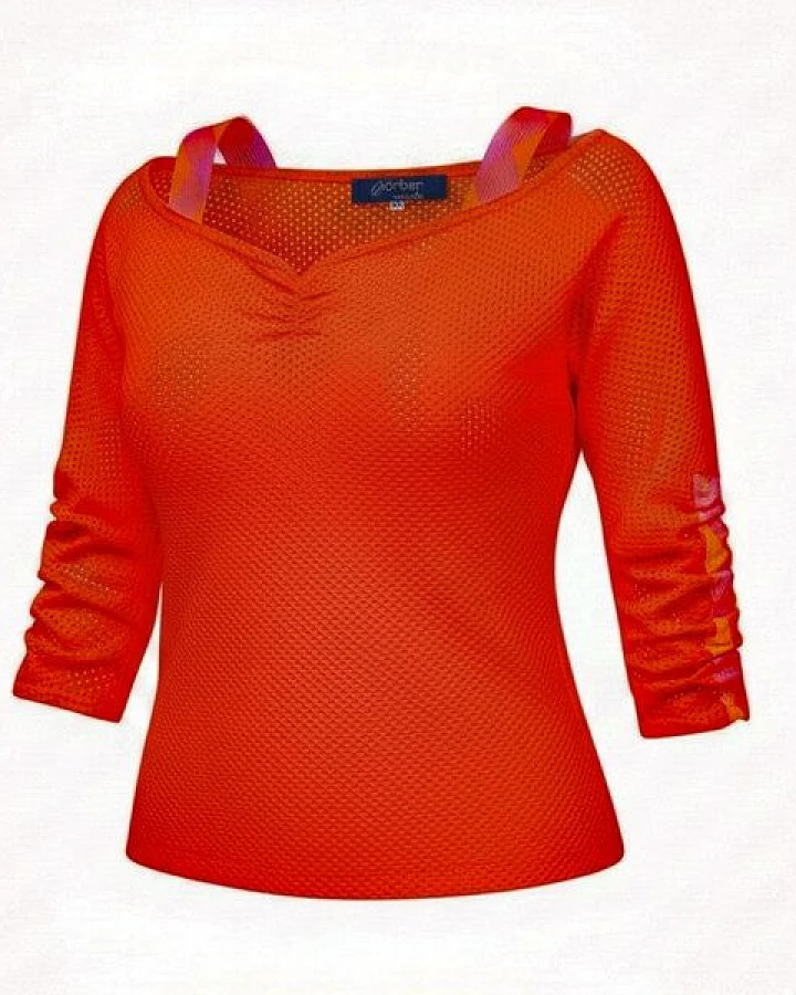 körber mode Shirt Bio Mesh gerafft