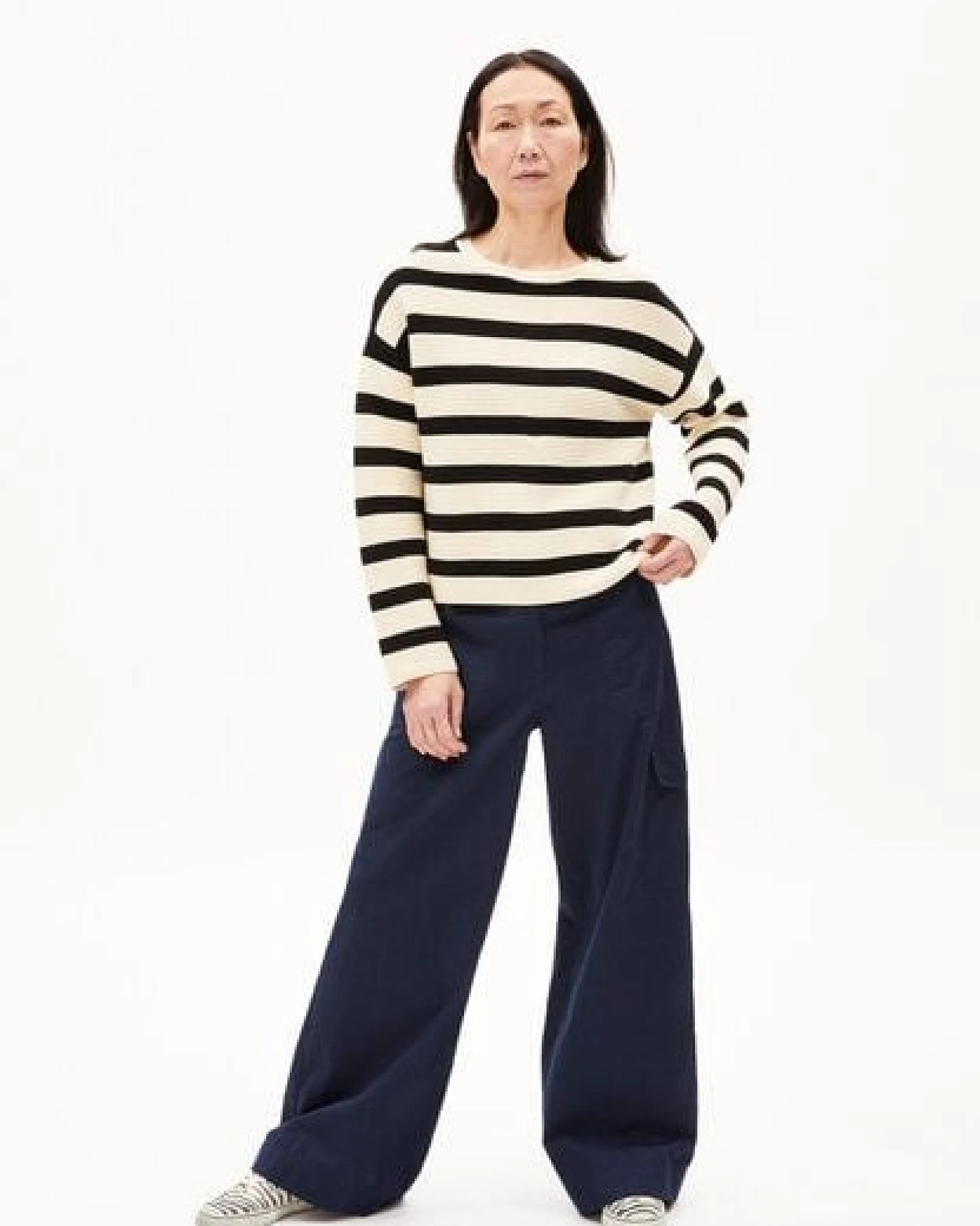 ARMEDANGELS MERINAA STRIPED - Damen Pullover Loose Fit aus Bio-Baumwolle – Ansicht 4