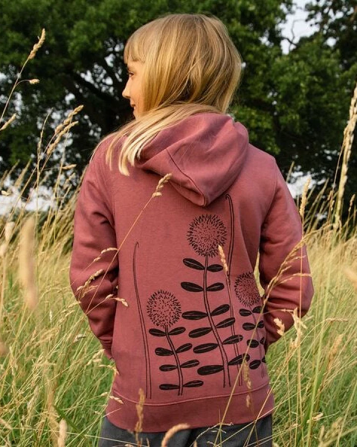 Cmig Kinder Hoodie Waldblumen in hibiscus rose