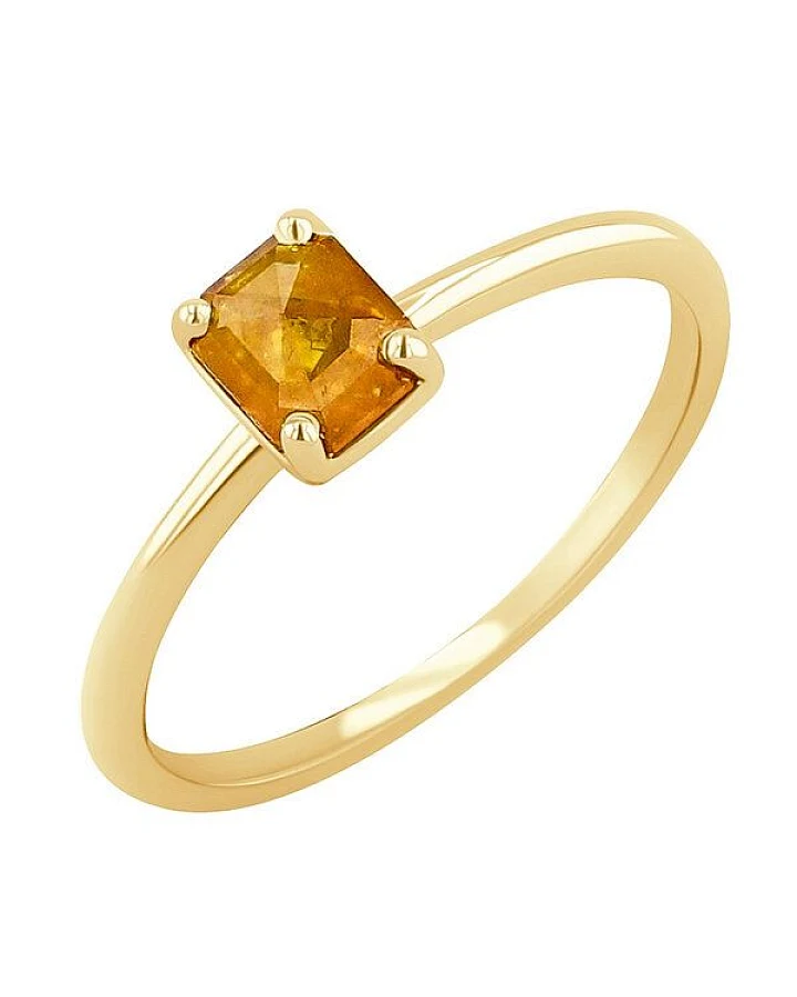 Eppi Goldring mit Salt and Pepper Diamant in Emeraldform Lucilia
