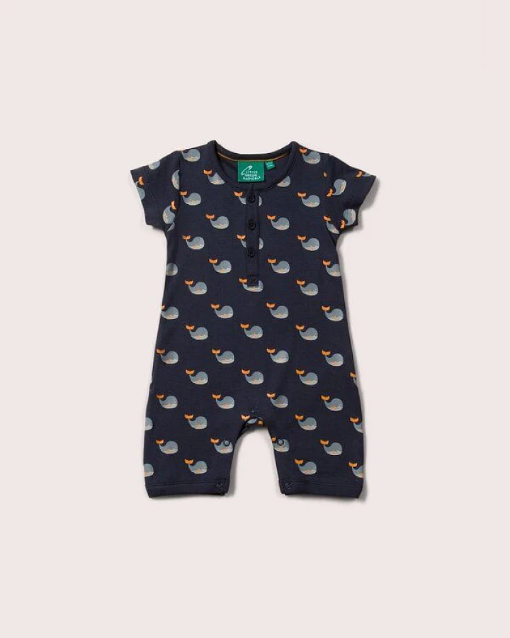 Little Green Radicals Baby Sommerstrampler aus Bio-Baumwolle – Wal