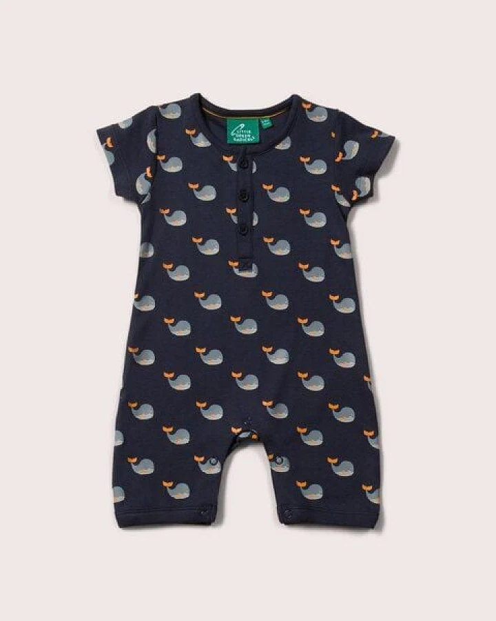 Little Green Radicals Baby Sommerstrampler aus Bio-Baumwolle – Wal