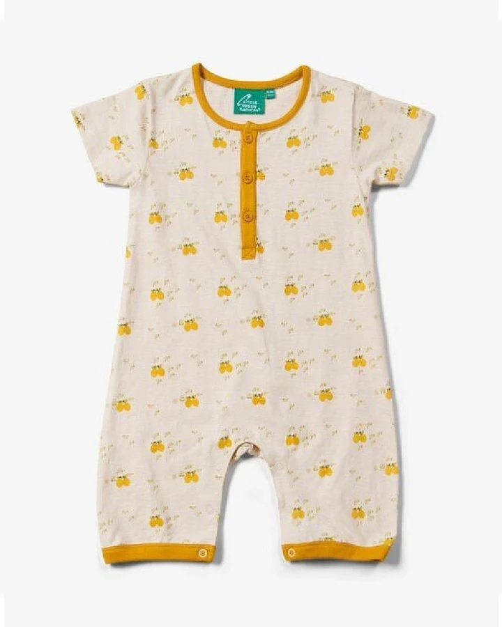 Little Green Radicals Baby Sommerstrampler aus Bio-Baumwolle – Zitronen