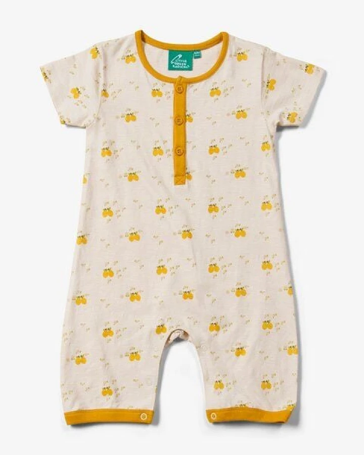 Little Green Radicals Baby Sommerstrampler aus Bio-Baumwolle – Zitronen