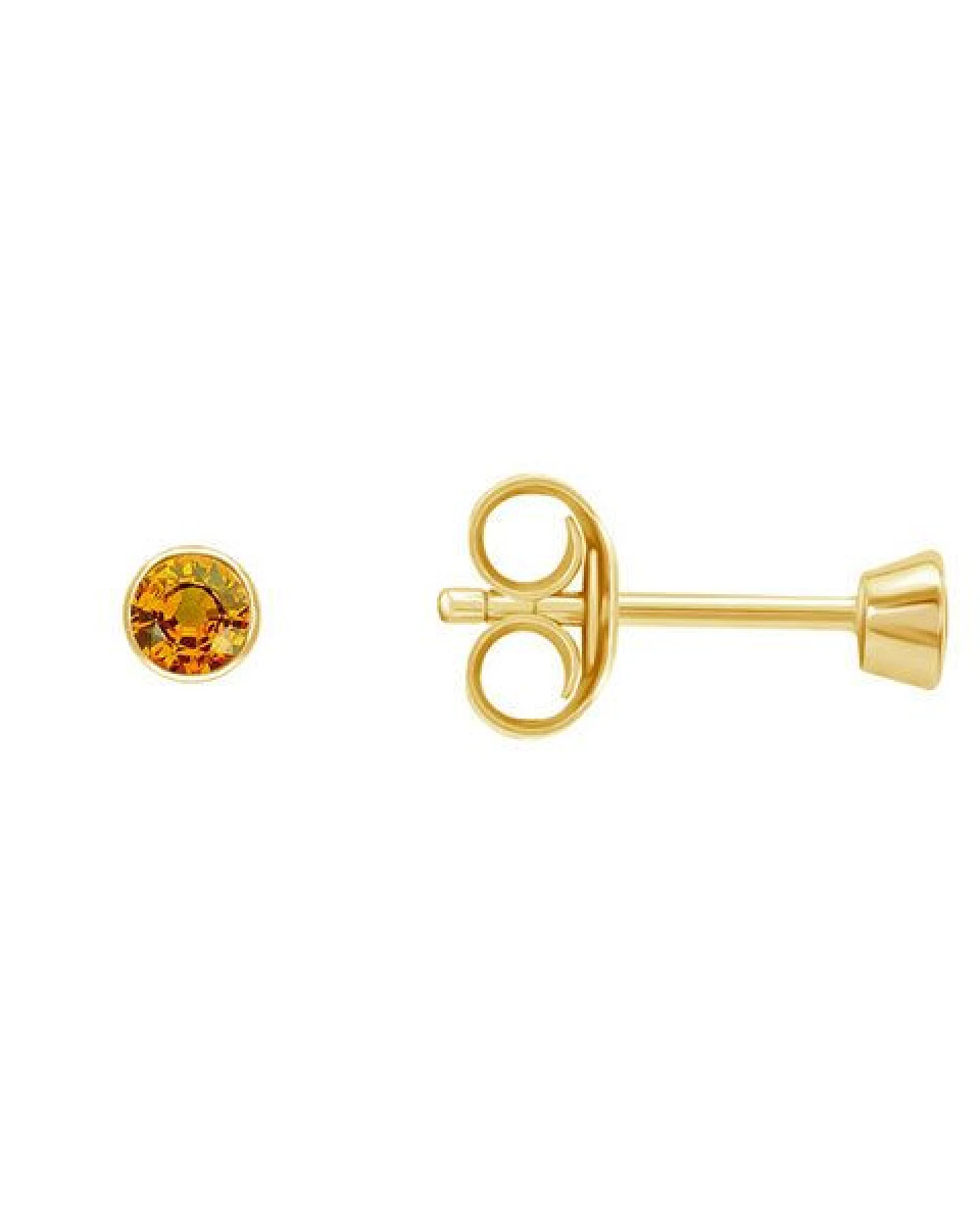 Eppi Silberne Ohrstecker mit Padparadscha Saphiren in Bezelfassung Tofine – Ansicht 3