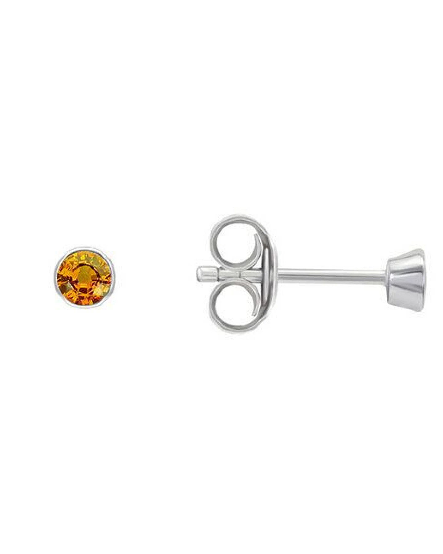 Eppi Silberne Ohrstecker mit Padparadscha Saphiren in Bezelfassung Tofine – Ansicht 3