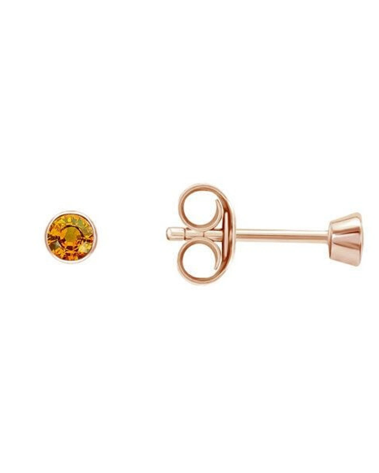Eppi Silberne Ohrstecker mit Padparadscha Saphiren in Bezelfassung Tofine – Ansicht 3
