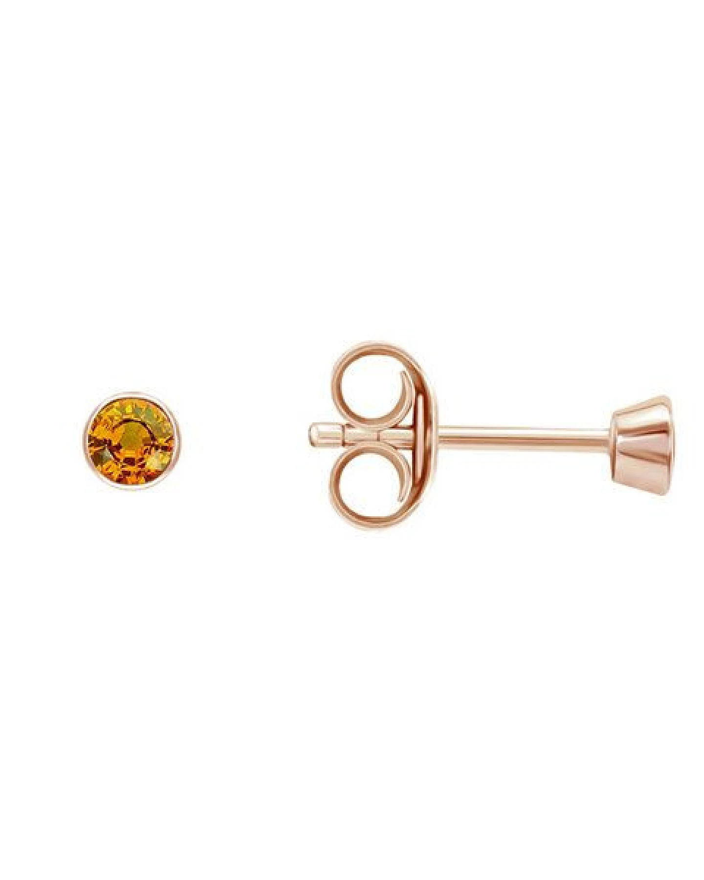 Eppi Silberne Ohrstecker mit Padparadscha Saphiren in Bezelfassung Tofine – Ansicht 3