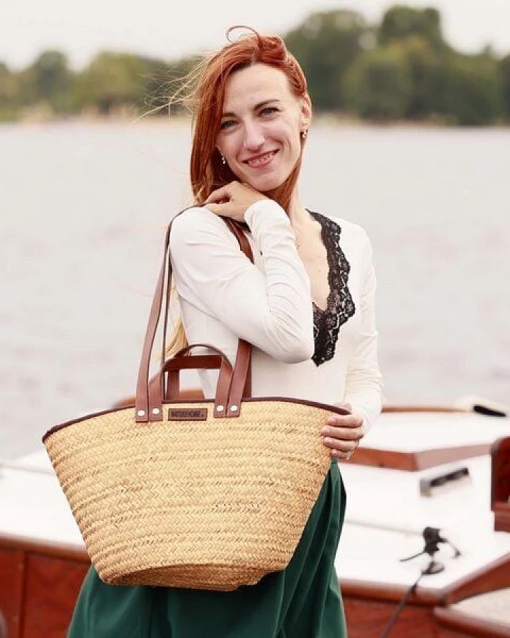 NATUREHOME Schultertasche Strandtasche Einkaufskorb Shopper