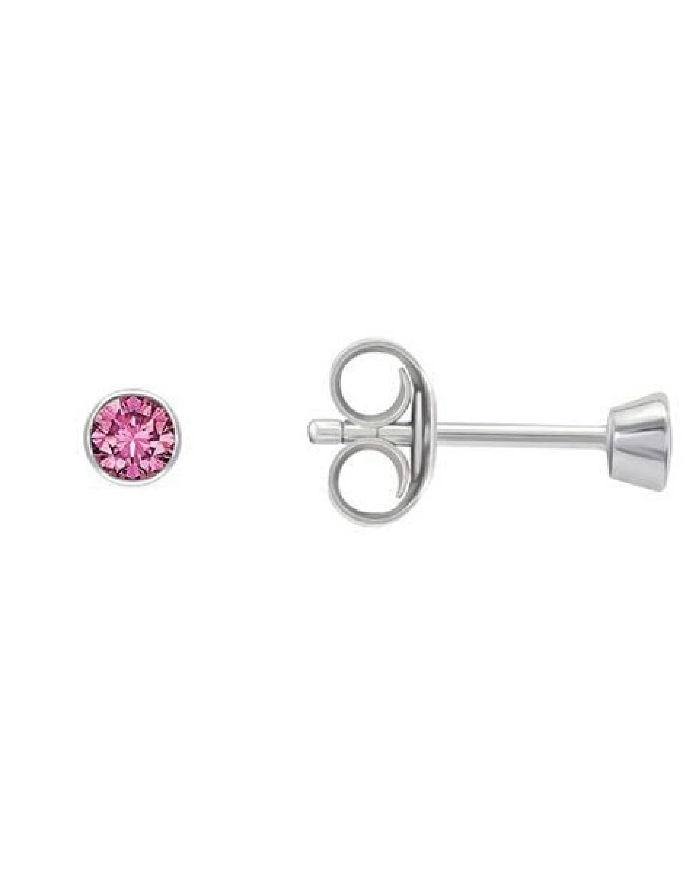 Eppi Silberne Ohrstecker mit rosa Saphiren in Bezelfassung Tofine – Ansicht 3