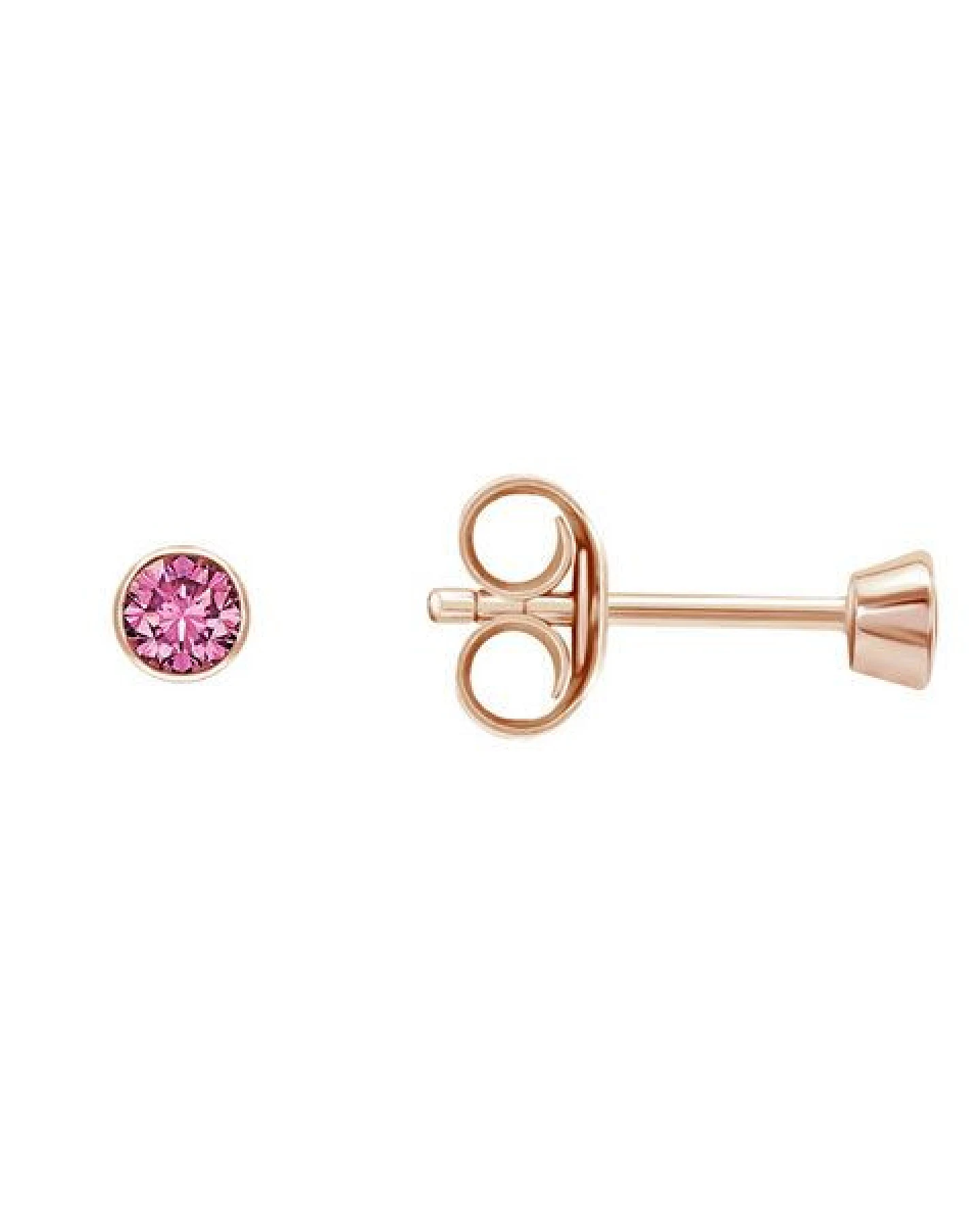 Eppi Silberne Ohrstecker mit rosa Saphiren in Bezelfassung Tofine – Ansicht 3