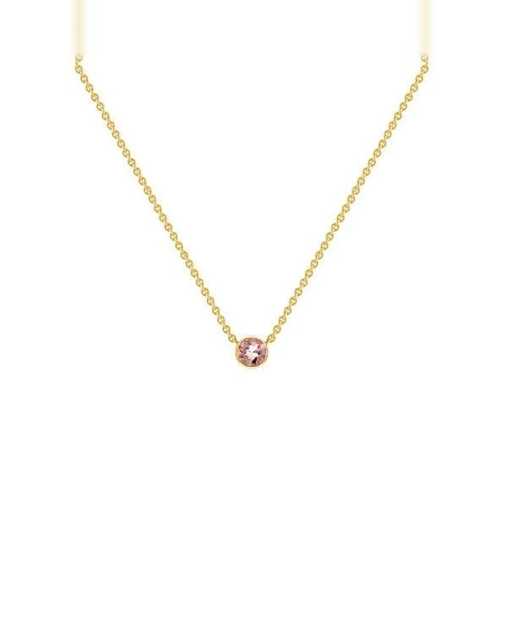 Eppi Silberne minimalistische Kette mit einem Morganit Glosie