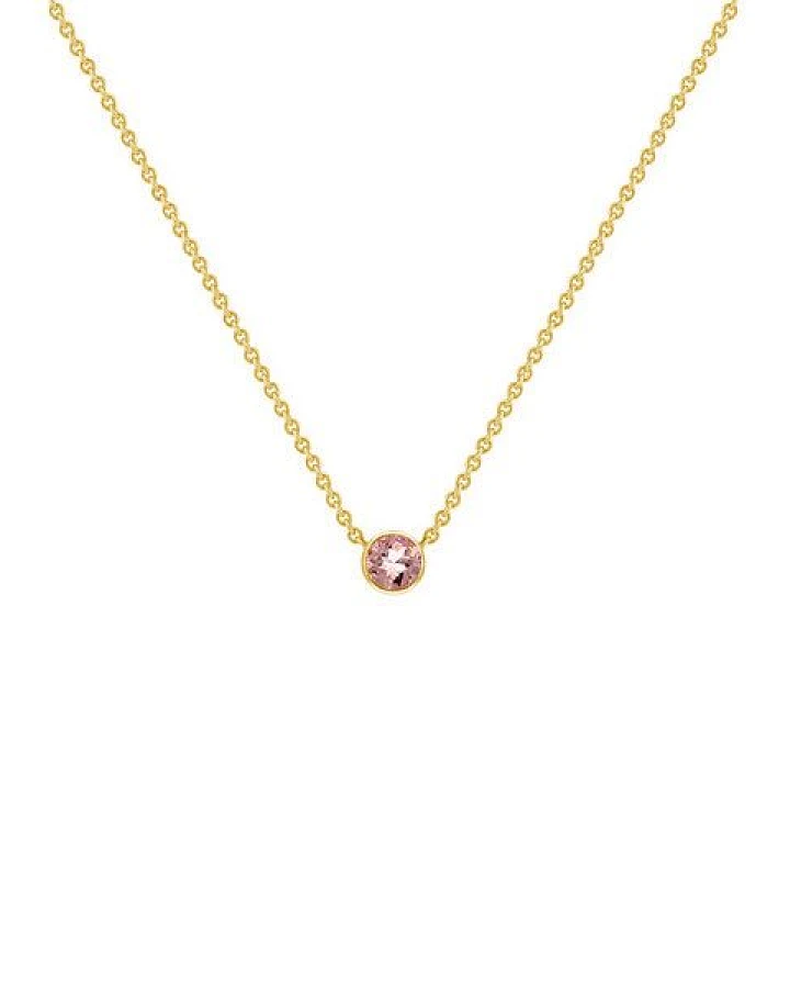 Eppi Silberne minimalistische Kette mit einem Morganit Glosie
