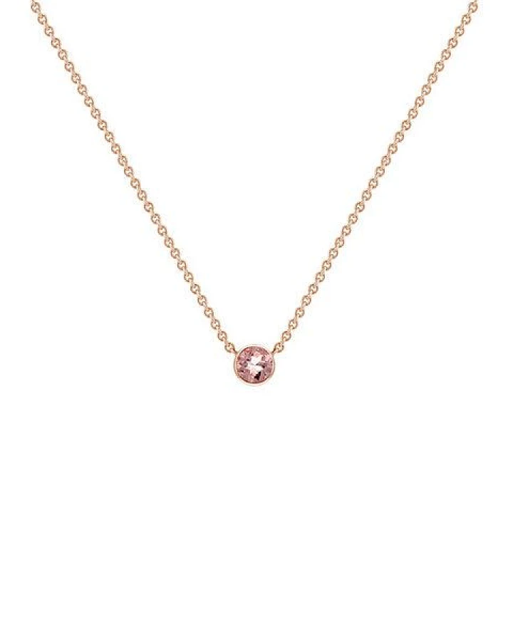 Eppi Silberne minimalistische Kette mit einem Morganit Glosie