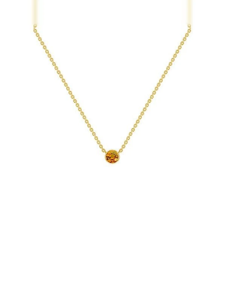 Eppi Silberne minimalistische Kette mit einem Padparadscha Saphir Glosie