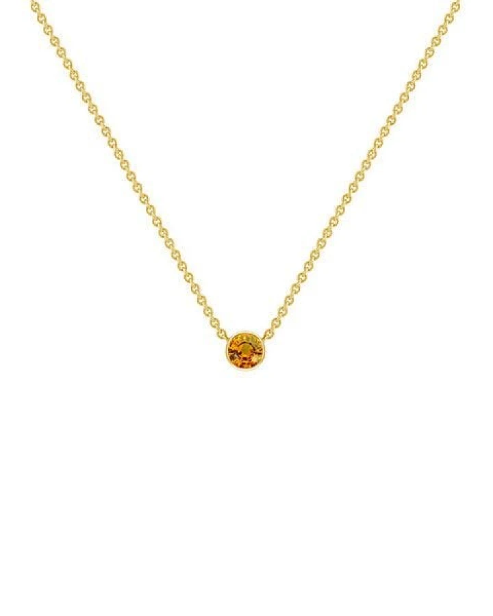 Eppi Silberne minimalistische Kette mit einem Padparadscha Saphir Glosie