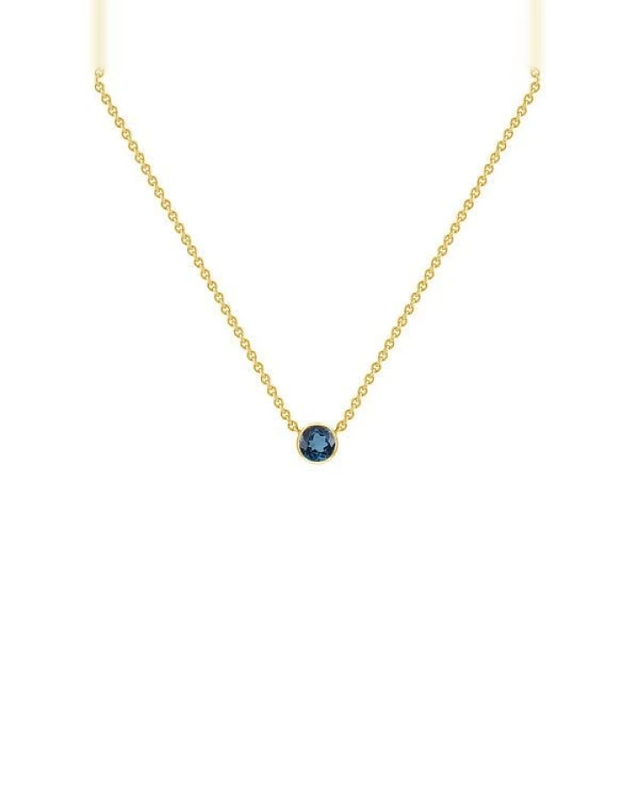 Eppi Silberne minimalistische Kette mit einem Londoner Topas Glosie