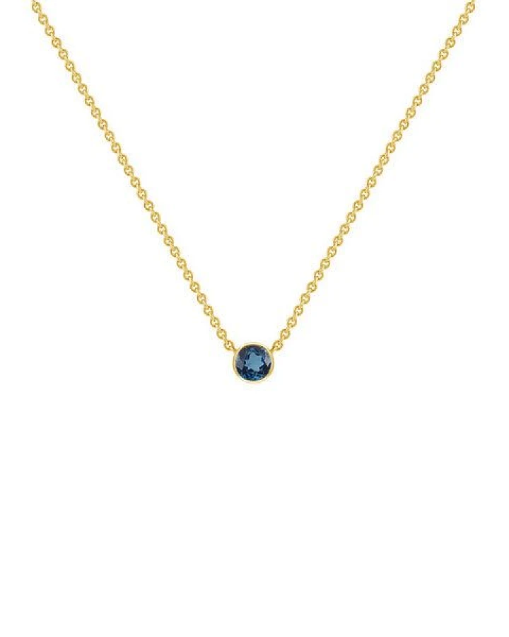 Eppi Silberne minimalistische Kette mit einem Londoner Topas Glosie