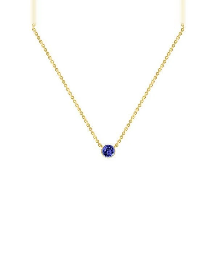 Eppi Silberne minimalistische Kette mit einem Tansanit Glosie