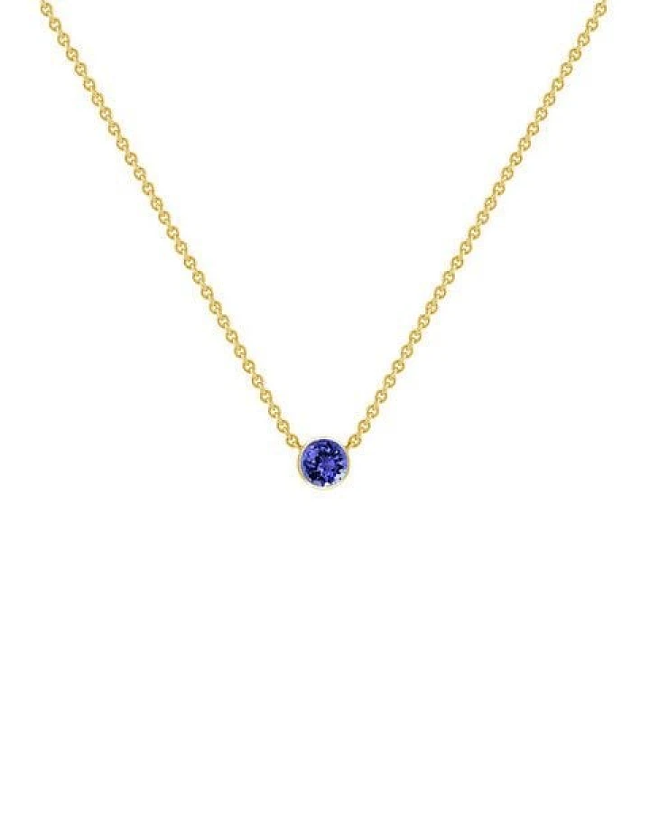 Eppi Silberne minimalistische Kette mit einem Tansanit Glosie