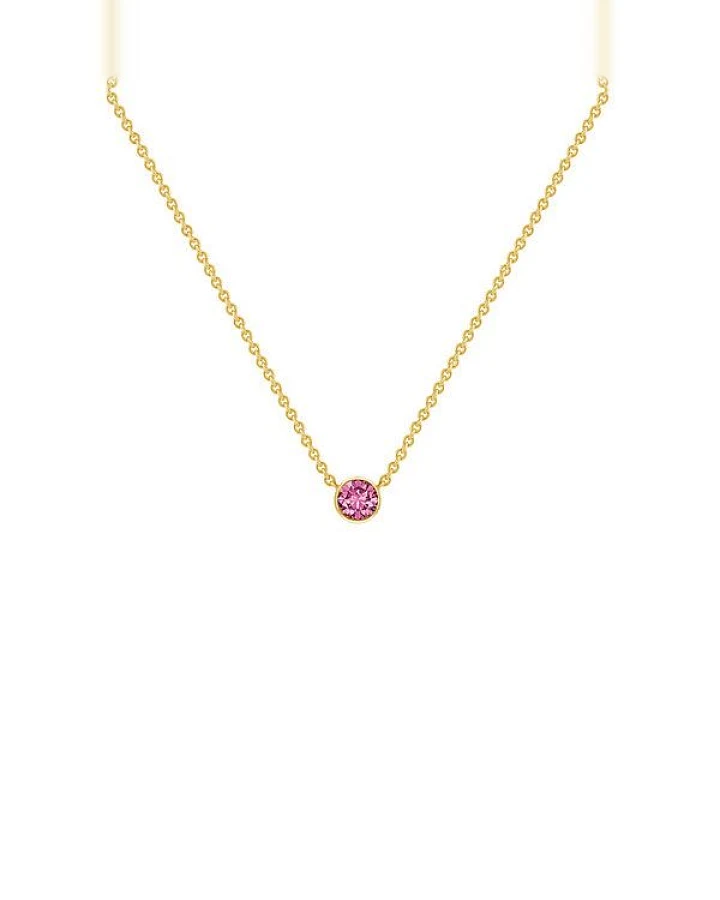 Eppi Silberne minimalistische Kette mit einem rosa Saphir Glosie