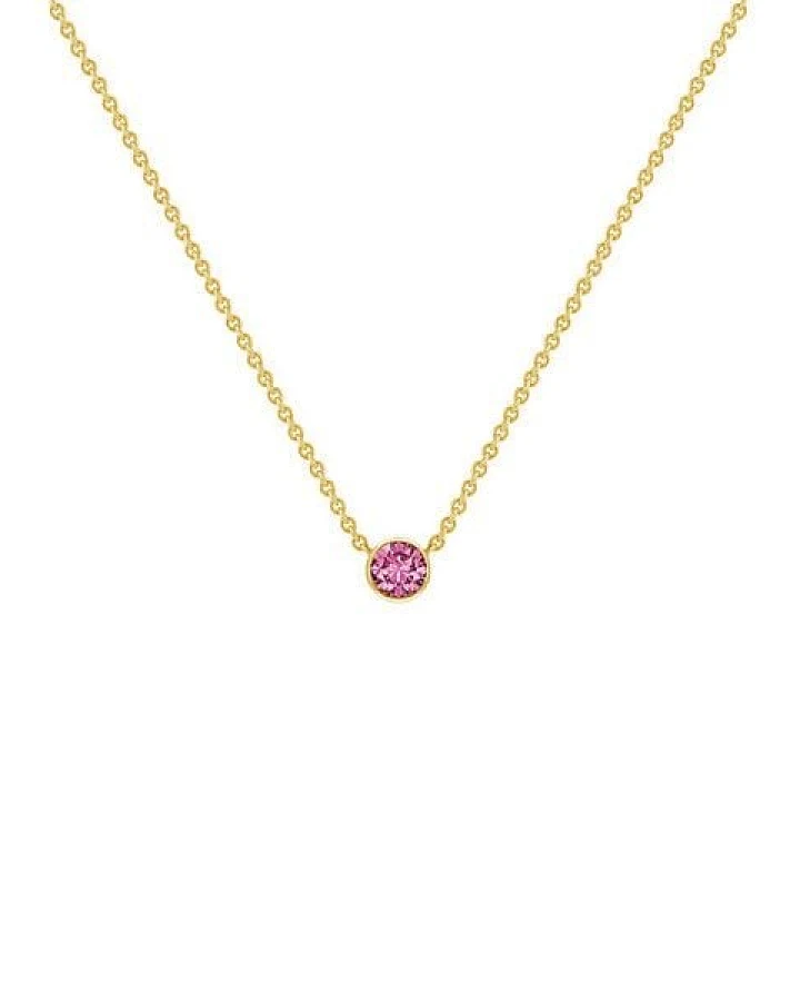 Eppi Silberne minimalistische Kette mit einem rosa Saphir Glosie