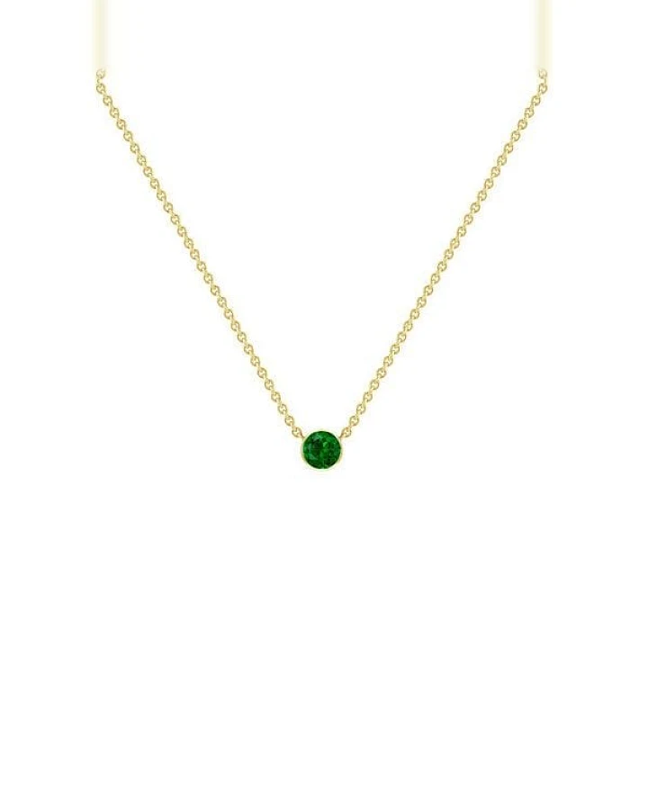 Eppi Silberne minimalistische Kette mit einem Tsavorit Granat Glosie