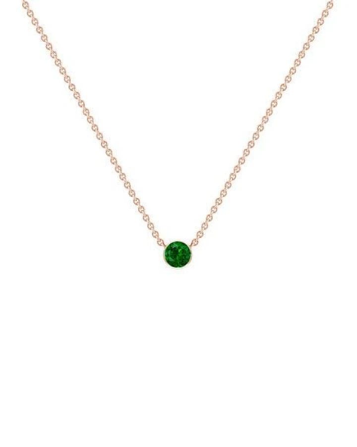 Eppi Silberne minimalistische Kette mit einem Tsavorit Granat Glosie