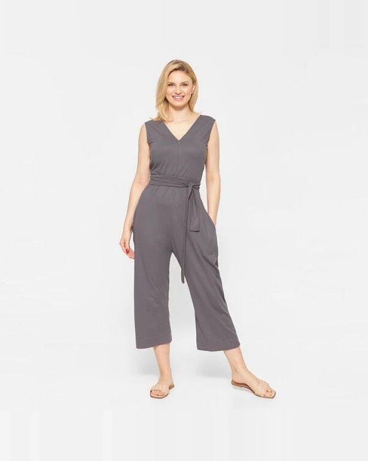 WiDDA berlin grauer Overall JENIBAS aus Bio-Baumwoll Jersey