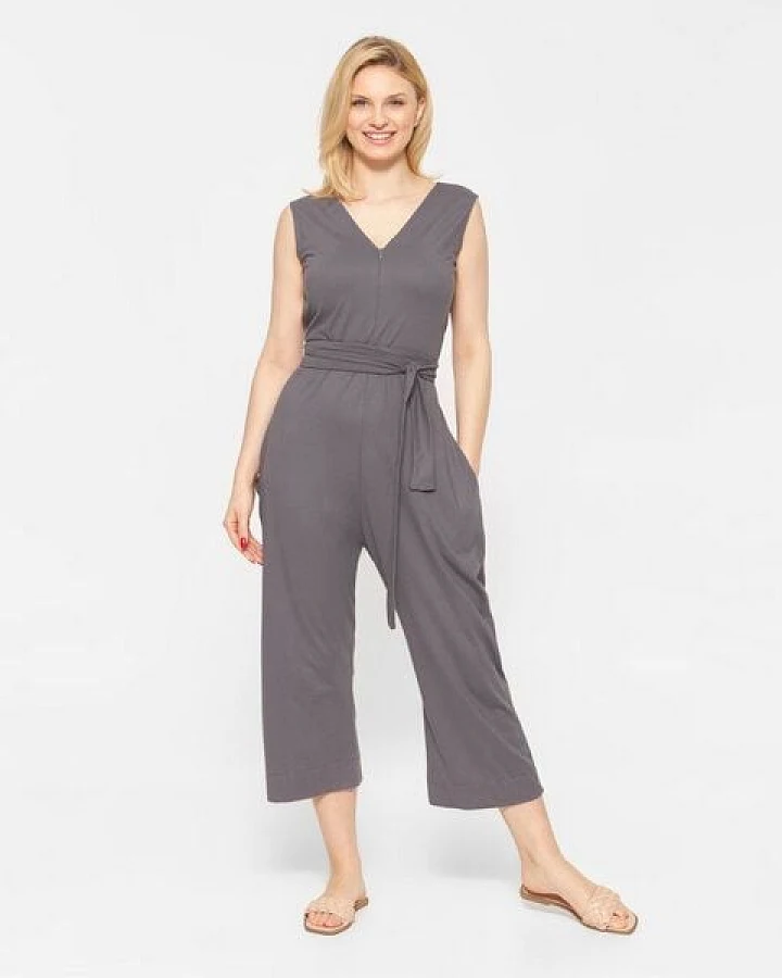 WiDDA berlin grauer Overall JENIBAS aus Bio-Baumwoll Jersey