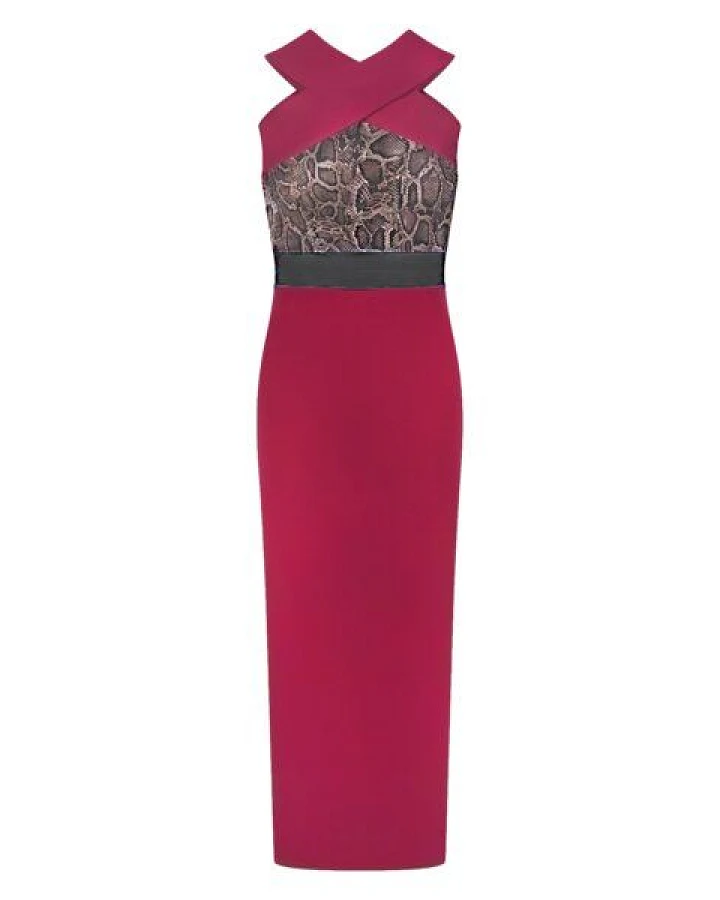 körber mode Maxikleid Bio Jersey mit Mesh-Einsatz und langem Schlitz