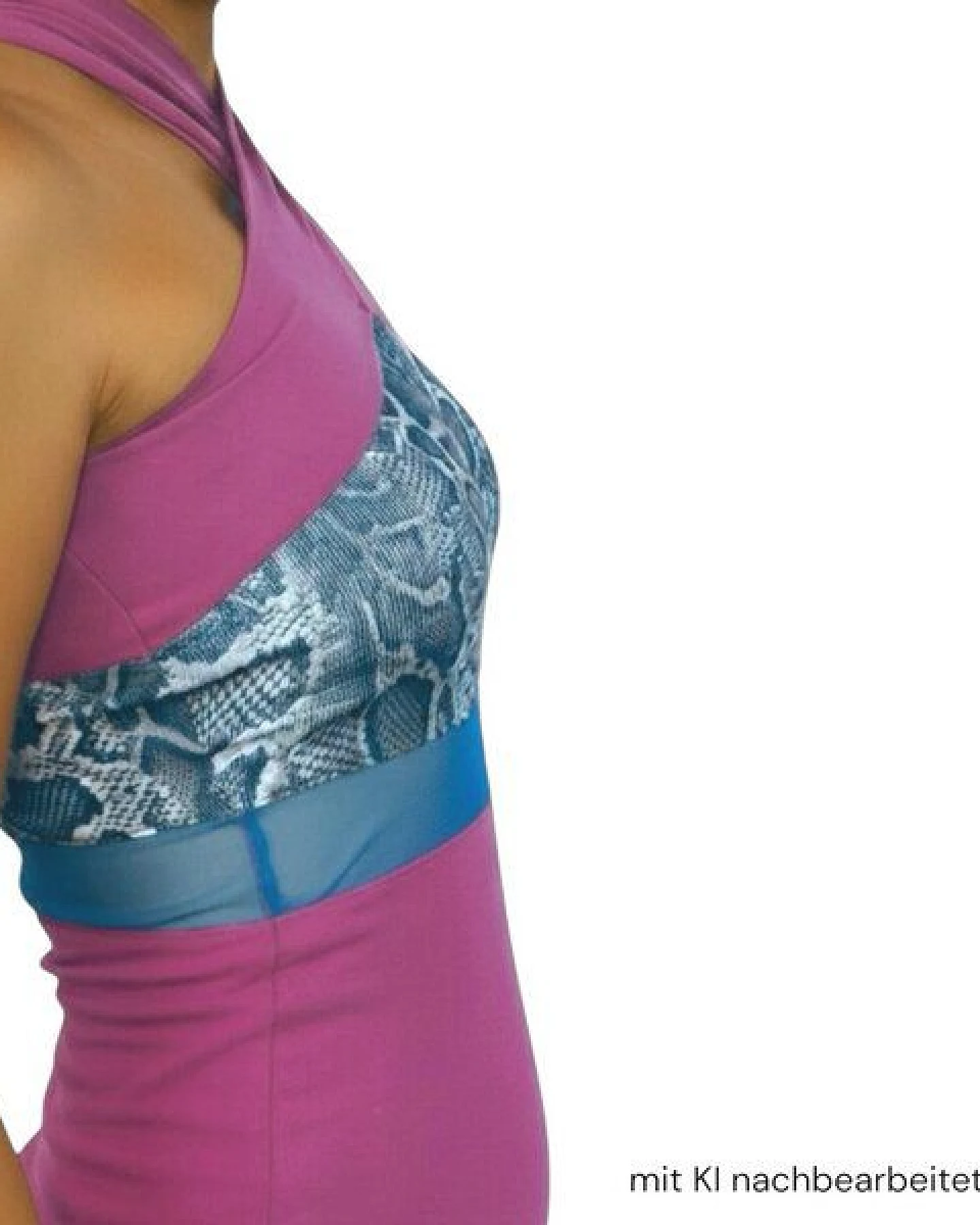 körber mode Maxikleid Bio Jersey mit Mesh-Einsatz und langem Schlitz – Ansicht 3