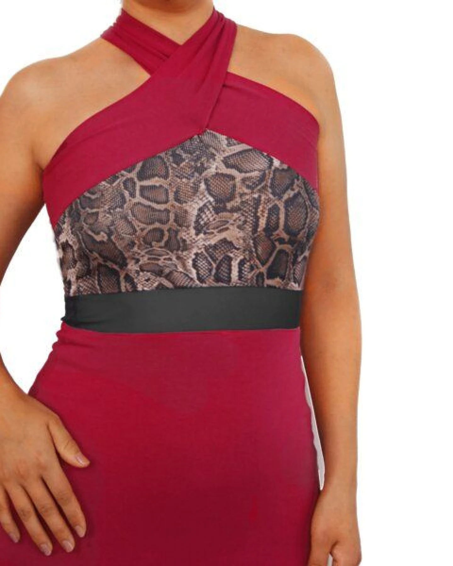 körber mode Maxikleid Bio Jersey mit Mesh-Einsatz und langem Schlitz – Ansicht 3