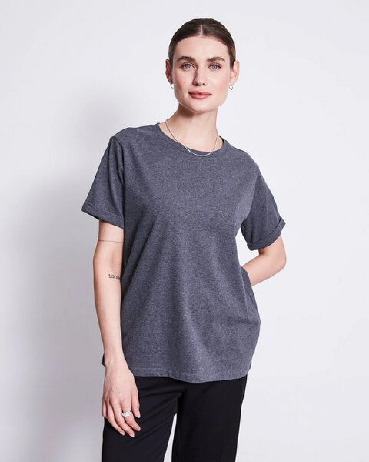 JAN N JUNE T-Shirt BOY soft dark grey GOTS – Ansicht 3