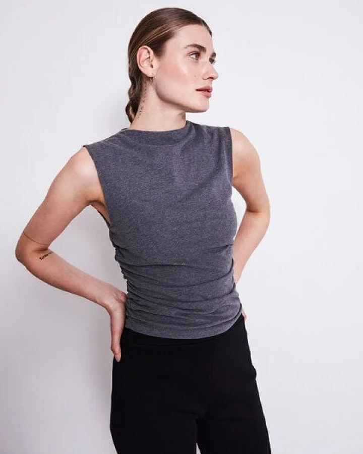 JAN N JUNE Top RAFO soft dark grey GOTS