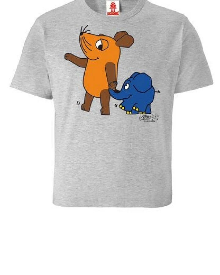 LOGOSH!RT LOGOSHIRT - Die Sendung mit der Maus - Maus & Elefant - Bio T-Shirt Print - Kinder - Jungen & Mädchen