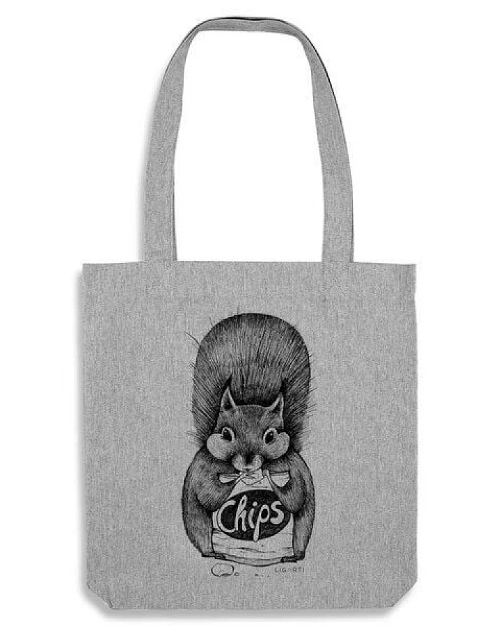 LIGARTI Jutebeutel – Chipseichhörnchen