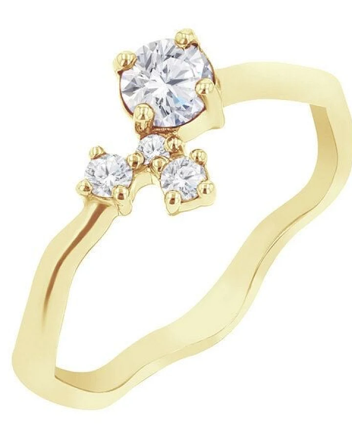 Eppi Cluster-Ring mit Moissanit und Lab Grown Diamanten Roche