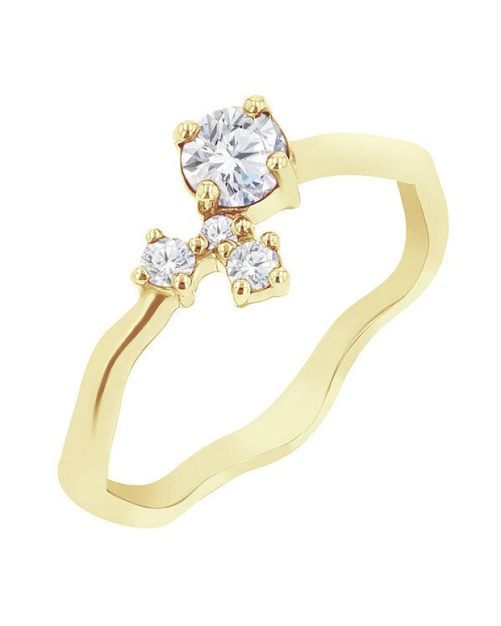 Eppi Silberner Cluster Ring mit Moissanit und Lab Grown Diamanten Roche