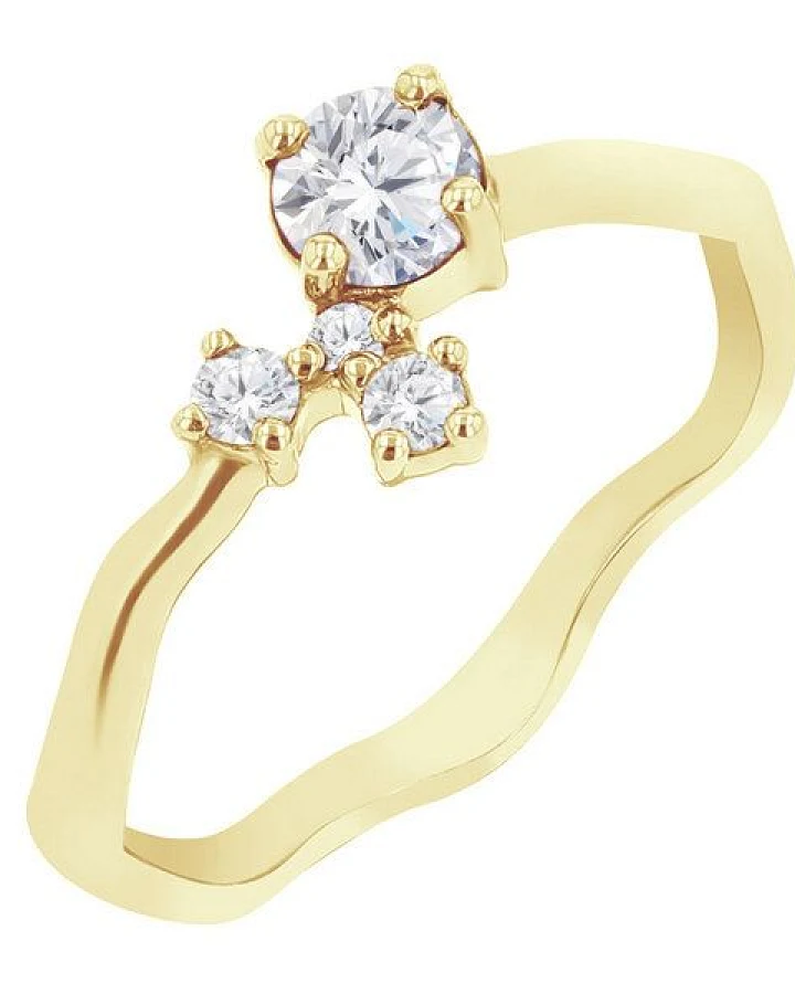 Eppi Silberner Cluster Ring mit Moissanit und Lab Grown Diamanten Roche