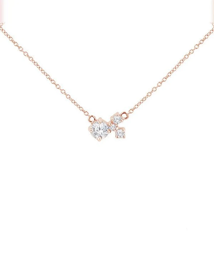 Eppi Silberne Cluster Kette mit Moissanit und Lab Grown Diamanten Millie
