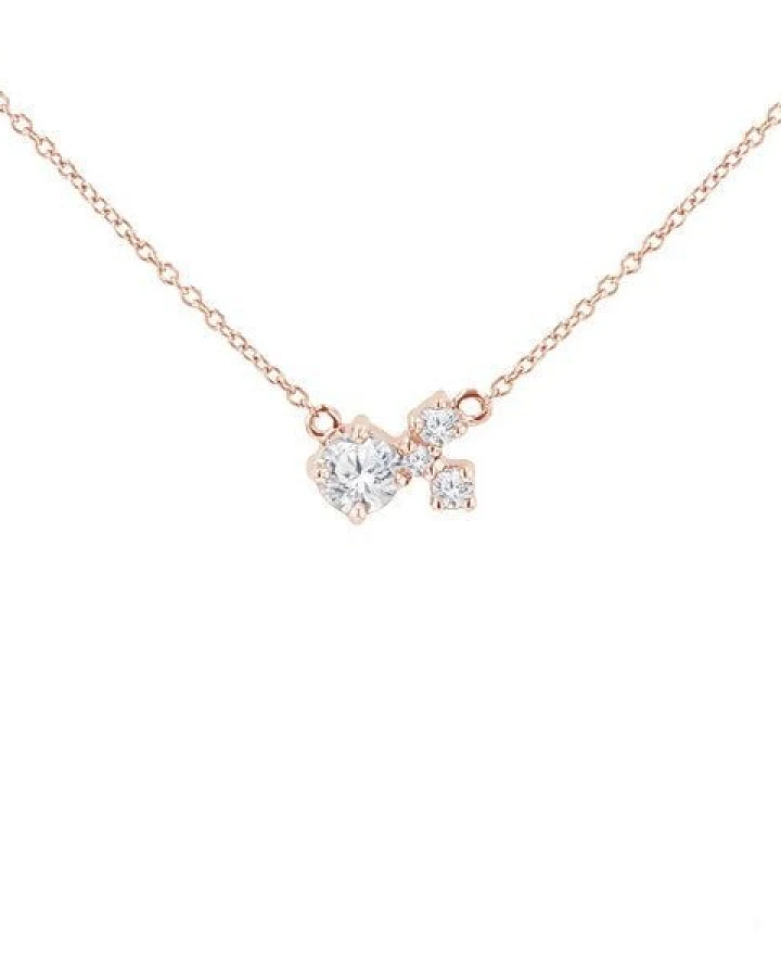 Eppi Silberne Cluster Kette mit Moissanit und Lab Grown Diamanten Millie