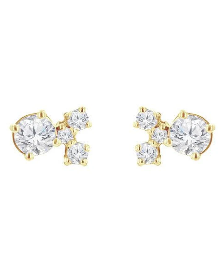 Eppi Silberne Cluster Ohrringe mit Moissaniten und Lab Grown Diamanten Kerrie
