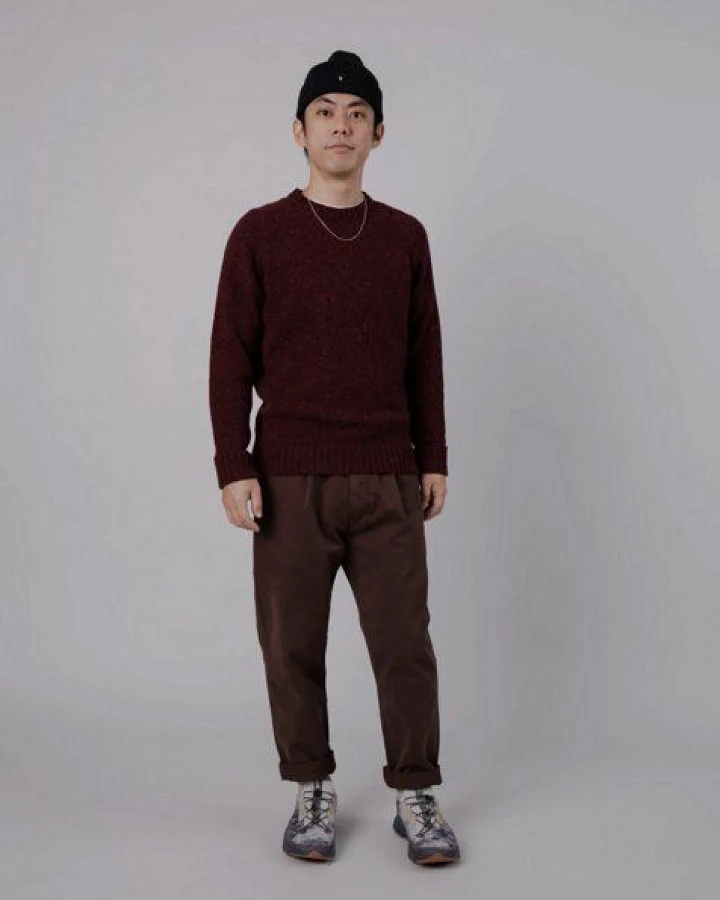 Brava Fabrics Raglan Wool Sweater Bordeaux
