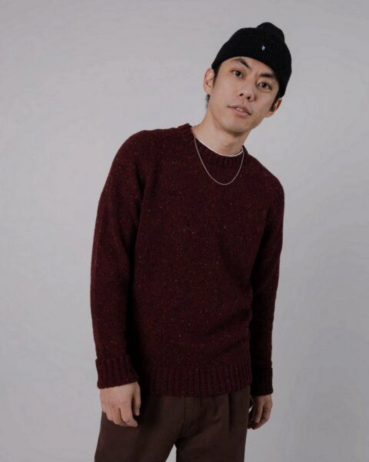 Brava Fabrics Raglan Wool Sweater Bordeaux – Ansicht 2