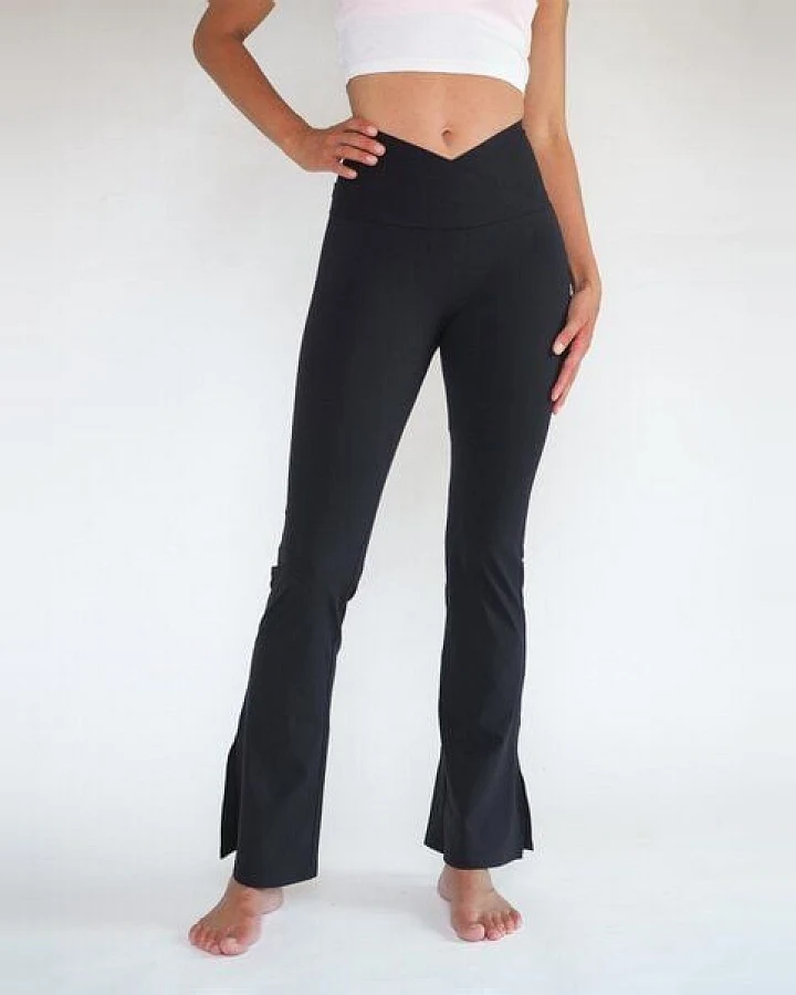Arctic Flamingo Damen Schlaghose Leggins mit Schlitz und V-Bund, mit verbesserter biologischer Abbaubarkeit