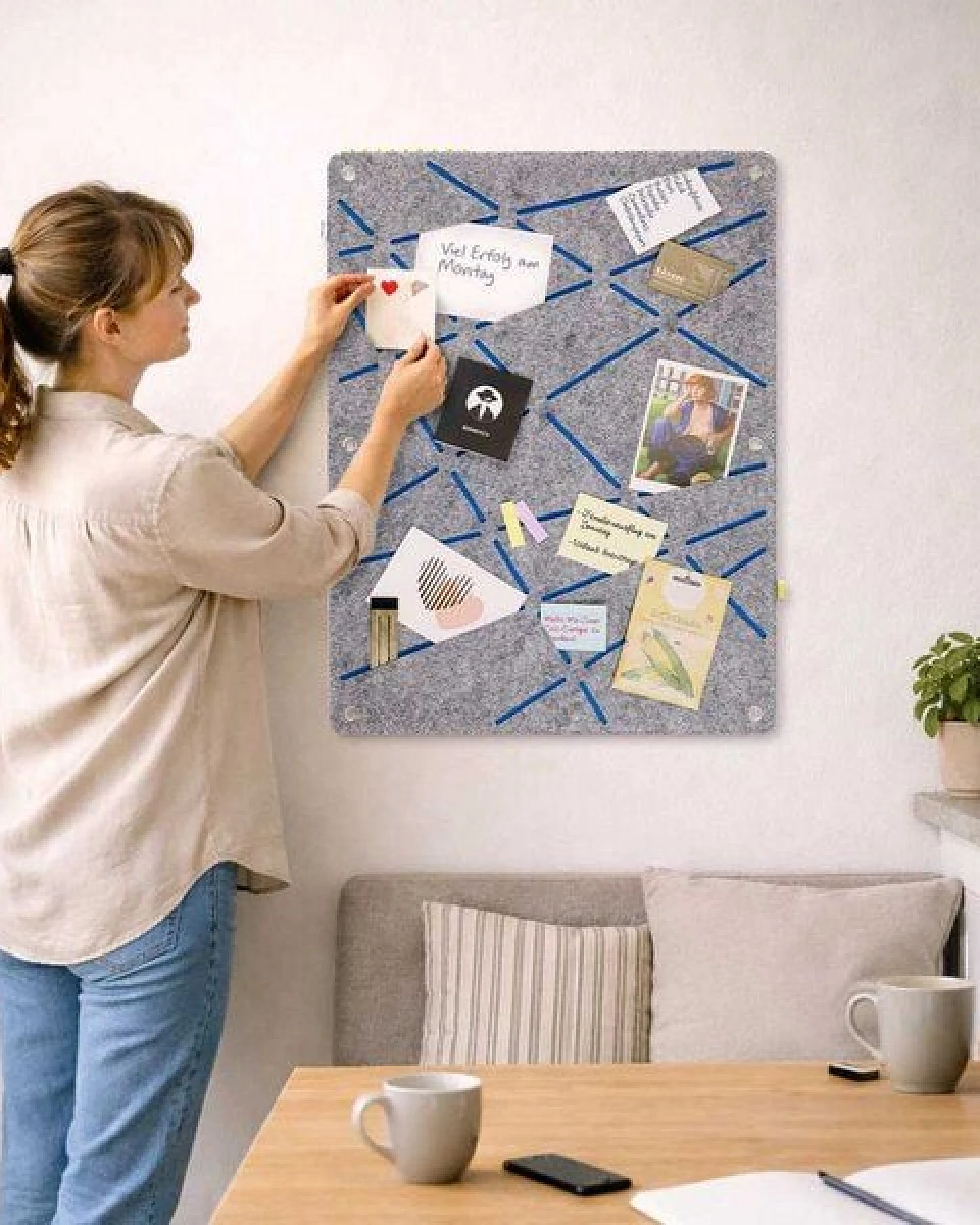 Rechteck-Pinnwand zum Stecken und Pinnen aus Filz, Memoboard mal anders von RÅVARE (REK) – Ansicht 2