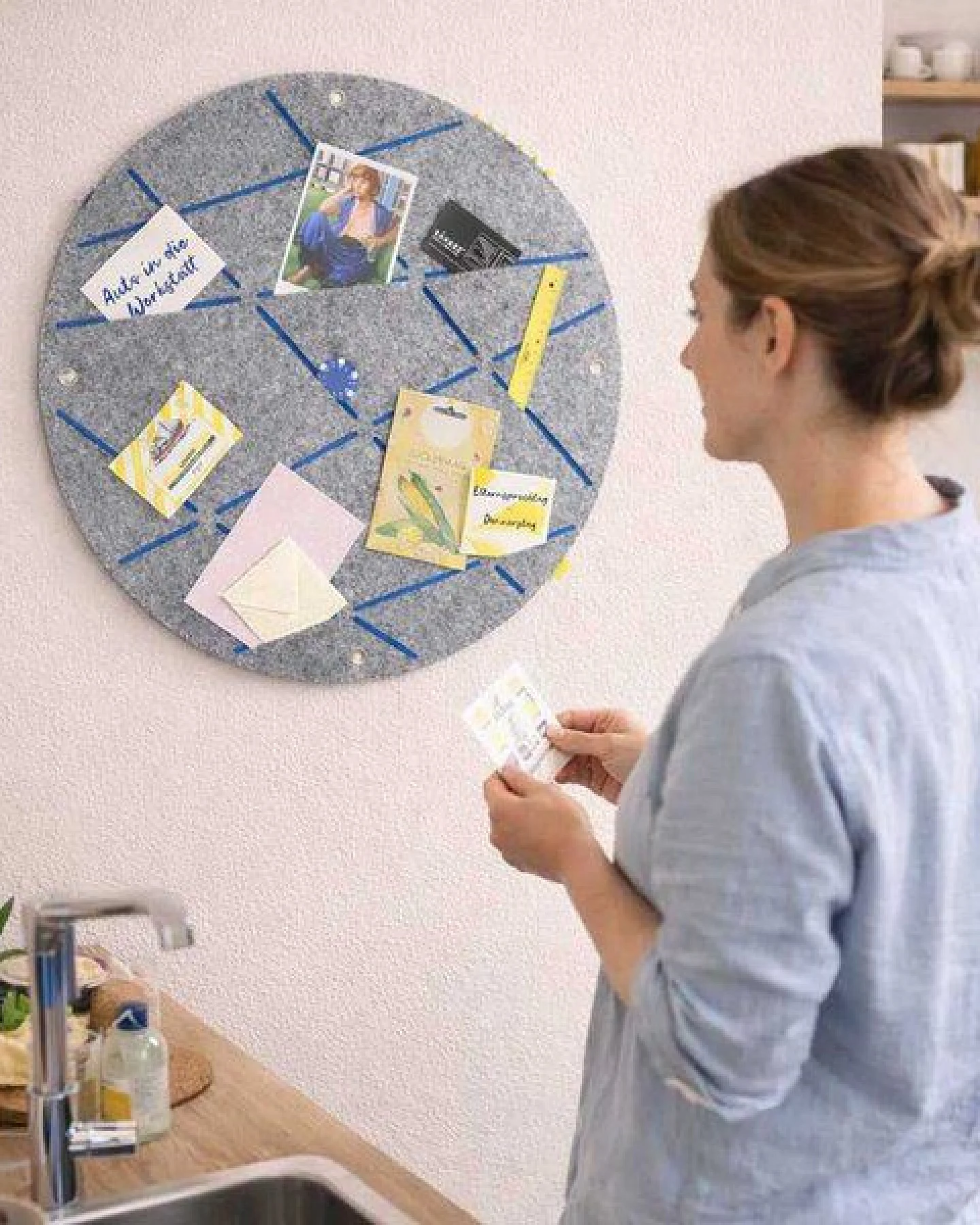 Kreis-Pinnwand zum Stecken und Pinnen aus Filz, Memoboard mal anders von RÅVARE (CIR) – Ansicht 2