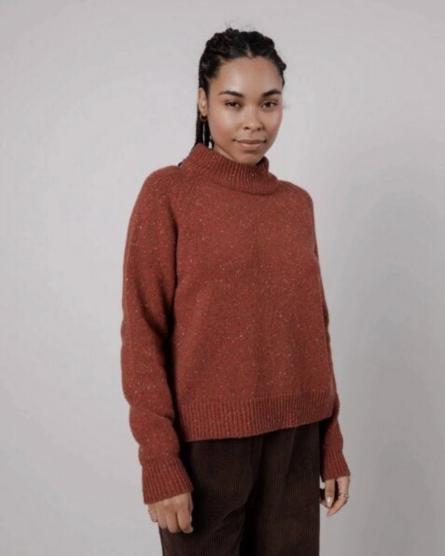Brava Fabrics Perkins Wool Cropped Sweater Spice – Ansicht 2